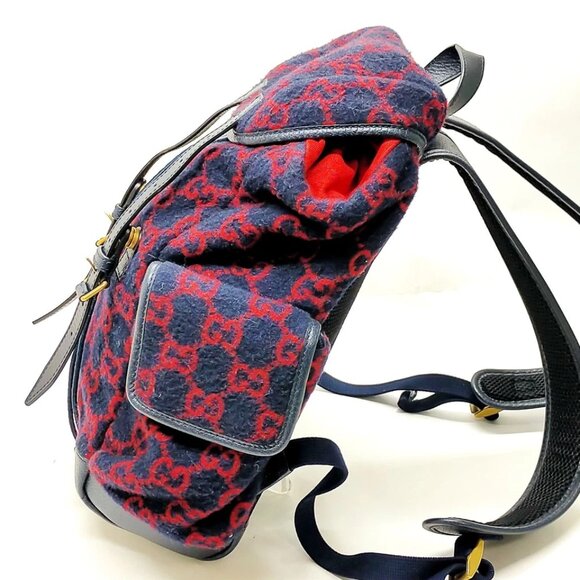 Gucci BackPack Bag Navy Blue Felt 950-042425 main image 14
